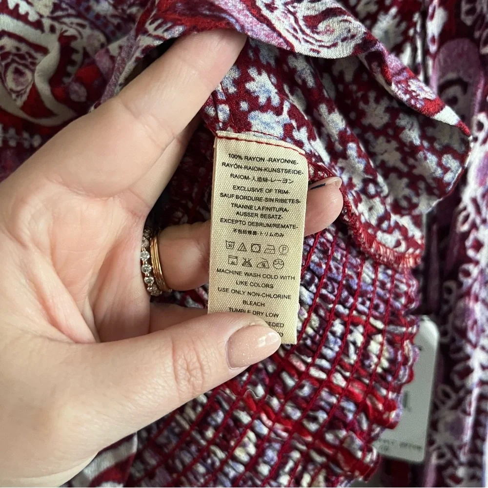 Free People Wild and Free Blouse Sz XS NWT